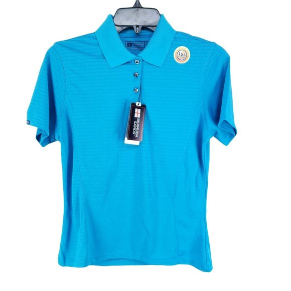 2 Bermuda Sands Golf Polos Women's Size XS Violet Turquoise Wick Away - Picture 5 of 10
